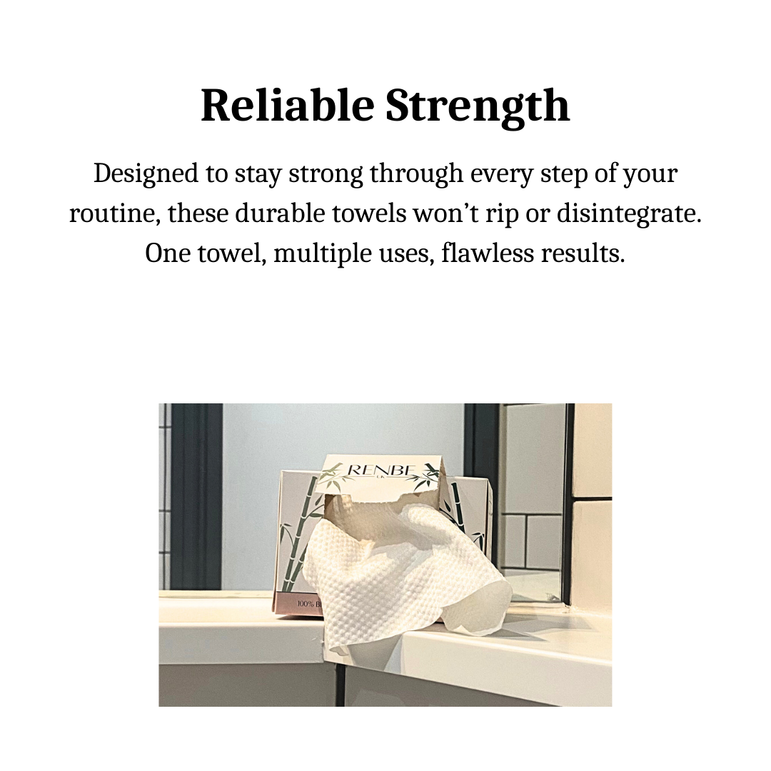 Durable bamboo Flawless Face Towels strong enough to remove masks and cleansers without tearing.