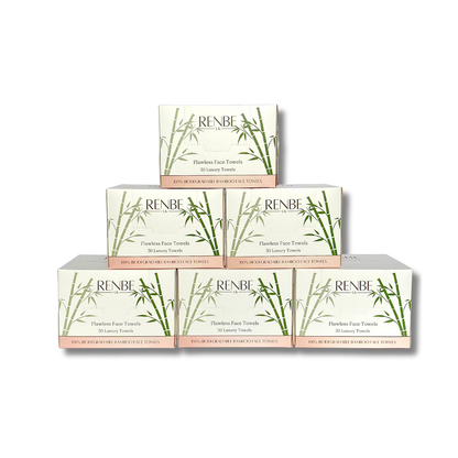 Flawless Essentials Bundle with 6 full-size boxes of Renbe Flawless Face Towels.